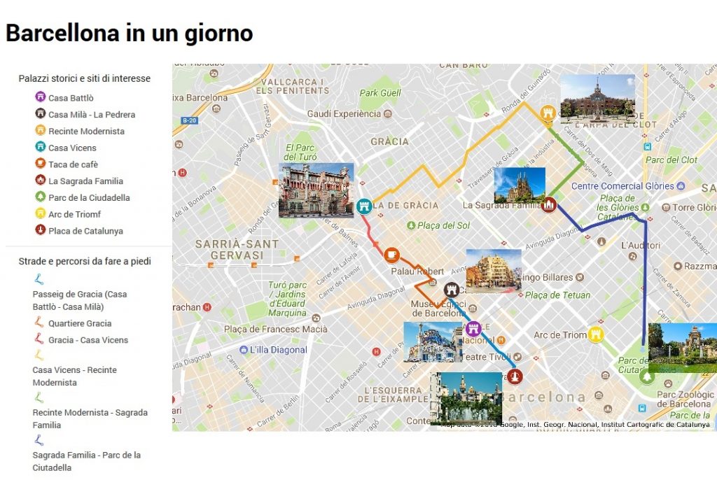 itinerario barcellona